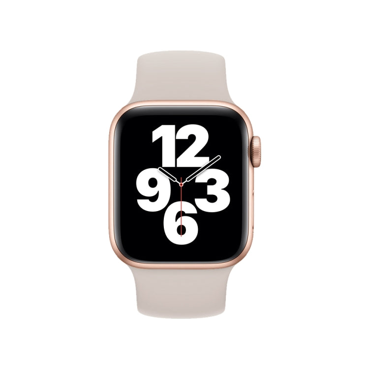 For Apple Watch Series 10 42mm / 9&8&7 41mm / SE 3&SE 2&6&SE&5&4 40mm / 3&2&1 38mm Solid Color Elastic Silicone Watch Band, Size:S 130mm