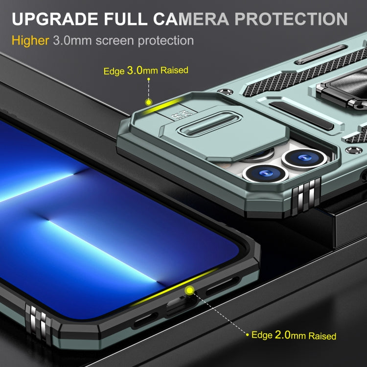 Armor PC + TPU Camera Shield Phone Case, For iPhone 15 Pro, For iPhone 15 Plus, For iPhone 15