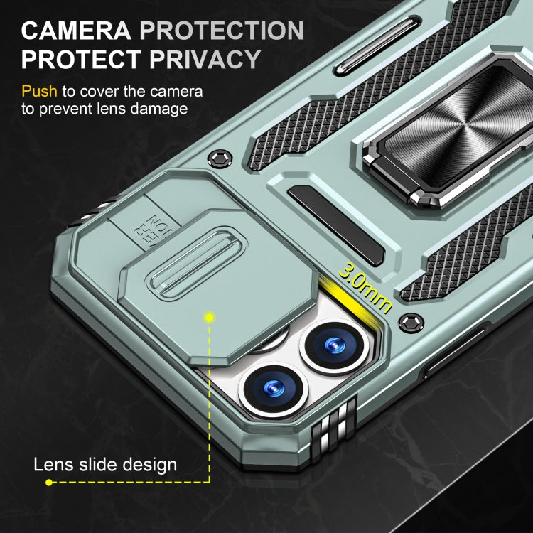 Armor PC + TPU Camera Shield Phone Case, For iPhone 15 Pro, For iPhone 15 Plus, For iPhone 15