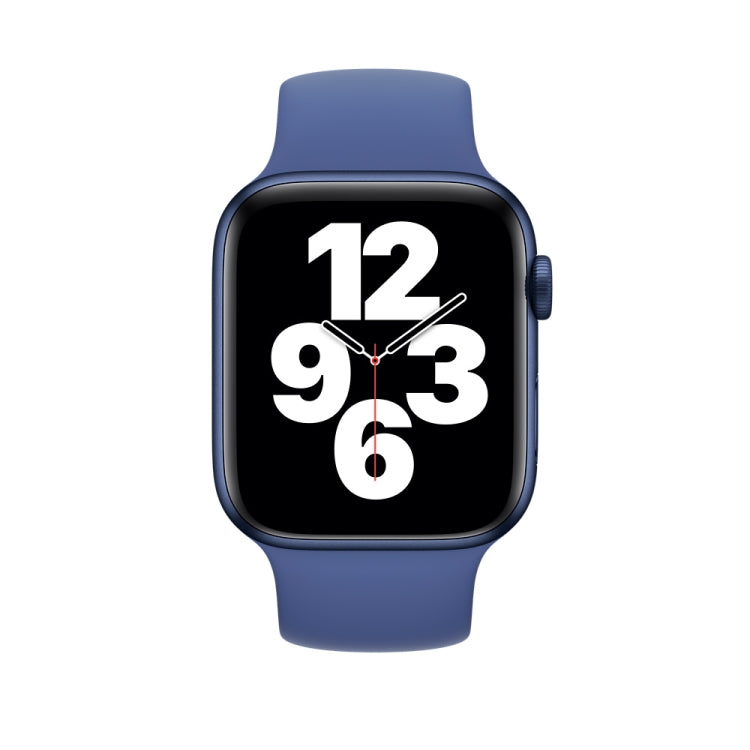 For Apple Watch Series 8&7 41mm / SE 2&6&SE&5&4 40mm / 3&2&1 38mm Solid Color Elastic Silicone Watch Band, Size:M 143mm (Aqua Blue), Size:M 143mm