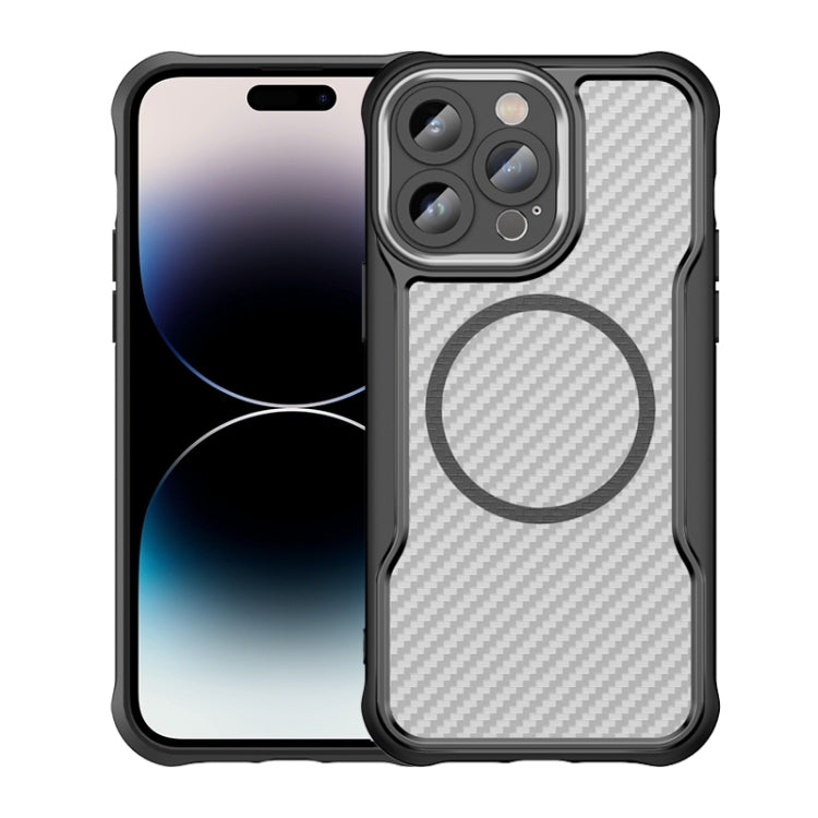 Carbon Fiber Texture MagSafe Translucent Phone Case, For iPhone 15 Pro, For iPhone 15 Plus / 14 Plus, For iPhone 15, For iPhone 14 / 13, For iPhone 14 Pro, For iPhone 14 Pro Max