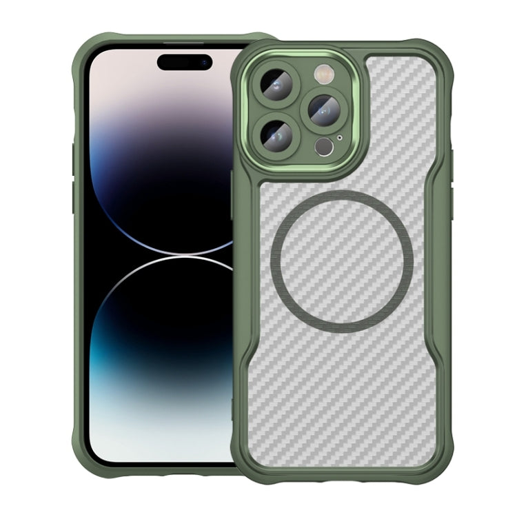 Carbon Fiber Texture MagSafe Translucent Phone Case, For iPhone 15 Pro, For iPhone 15 Plus / 14 Plus, For iPhone 15, For iPhone 14 / 13, For iPhone 14 Pro, For iPhone 14 Pro Max