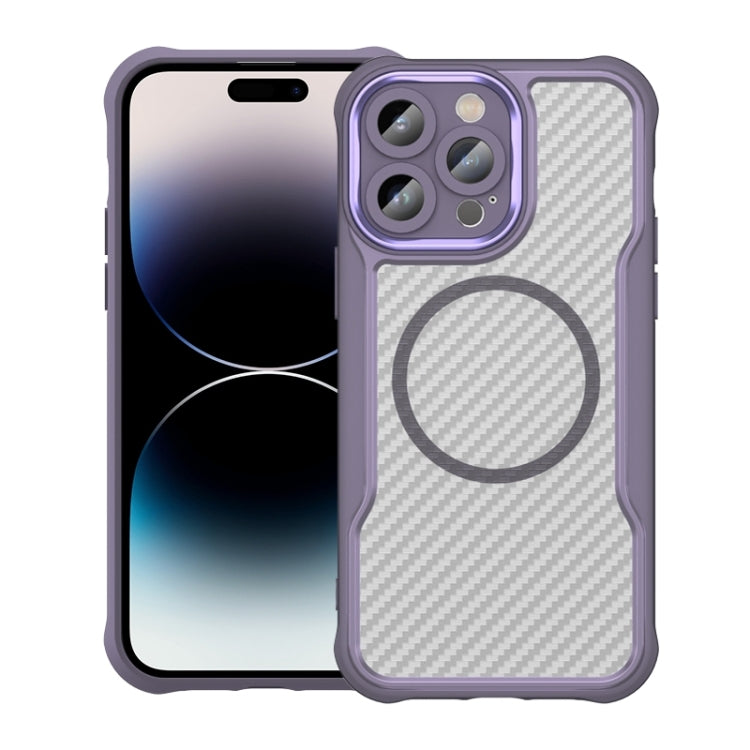 Carbon Fiber Texture MagSafe Translucent Phone Case, For iPhone 15 Pro, For iPhone 15 Plus / 14 Plus, For iPhone 15, For iPhone 14 / 13, For iPhone 14 Pro, For iPhone 14 Pro Max