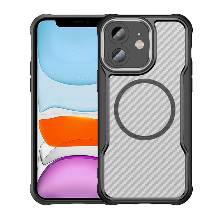 Carbon Fiber Texture MagSafe Translucent Phone Case, For iPhone 16, For iPhone 14, For iPhone 11