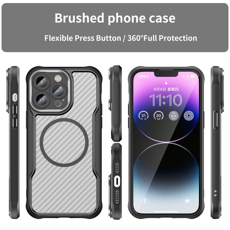 Carbon Fiber Texture MagSafe Translucent Phone Case, For iPhone 11, For iPhone 11 Pro