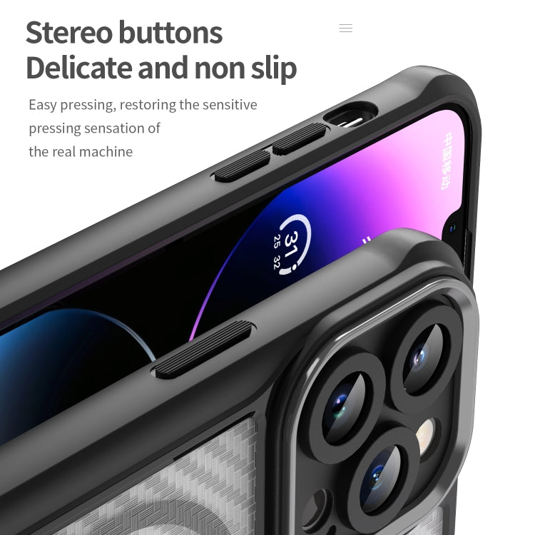 Carbon Fiber Texture MagSafe Translucent Phone Case, For iPhone 11, For iPhone 11 Pro