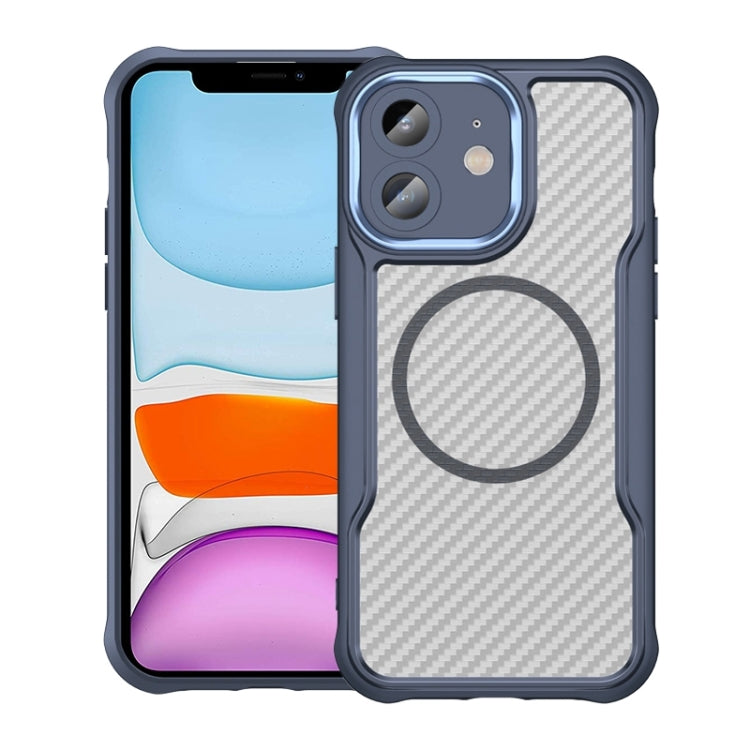 Carbon Fiber Texture MagSafe Translucent Phone Case, For iPhone 11, For iPhone 11 Pro