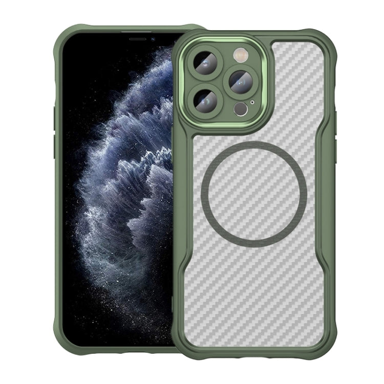 Carbon Fiber Texture MagSafe Translucent Phone Case, For iPhone 11, For iPhone 11 Pro