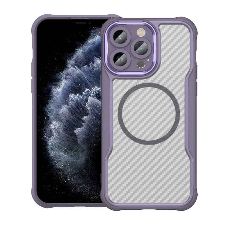 Carbon Fiber Texture MagSafe Translucent Phone Case, For iPhone 11, For iPhone 11 Pro