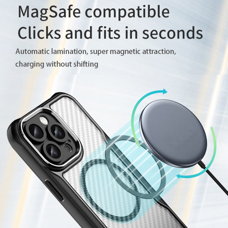 Carbon Fiber Texture MagSafe Translucent Phone Case