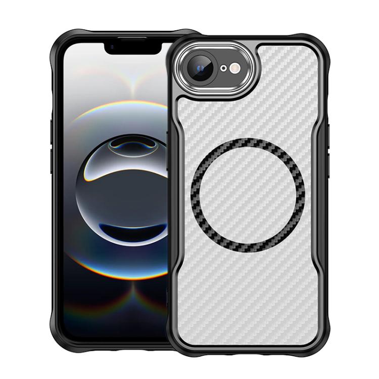 Carbon Fiber Texture MagSafe Translucent Phone Case