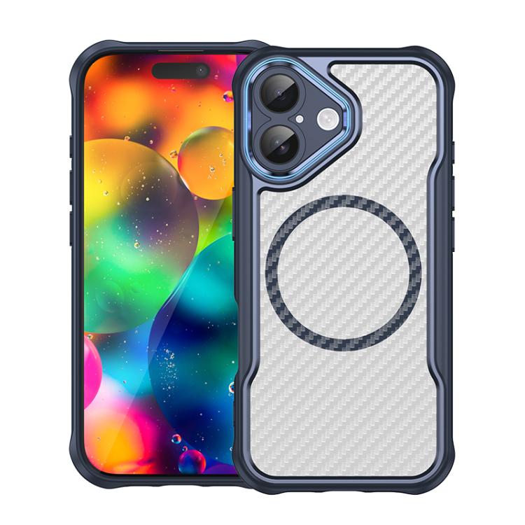 Carbon Fiber Texture MagSafe Translucent Phone Case