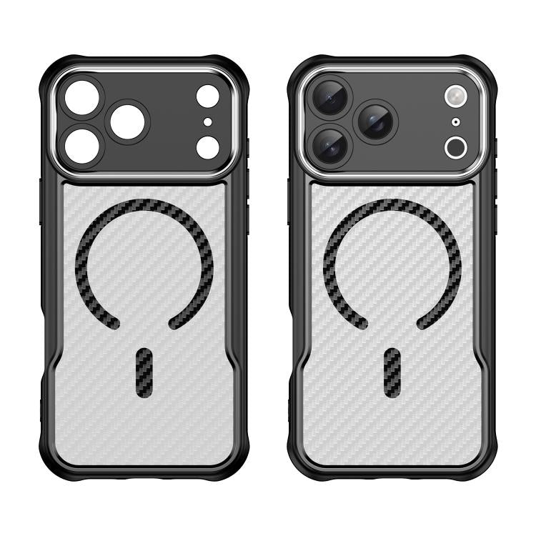 Carbon Fiber Texture MagSafe Translucent Phone Case