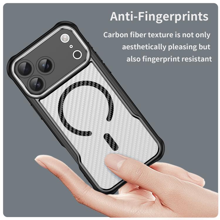 Carbon Fiber Texture MagSafe Translucent Phone Case