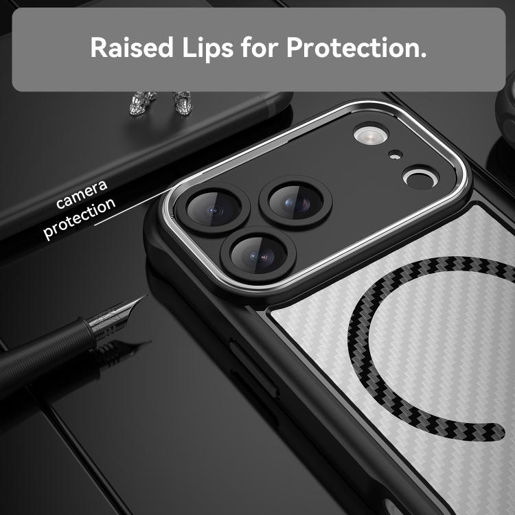 Carbon Fiber Texture MagSafe Translucent Phone Case