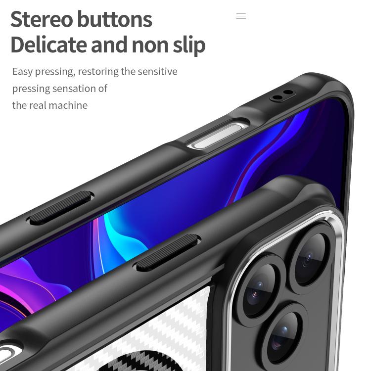 Carbon Fiber Texture MagSafe Translucent Phone Case