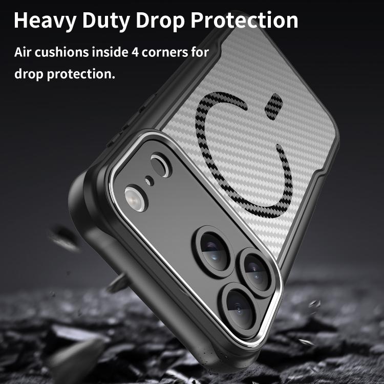 Carbon Fiber Texture MagSafe Translucent Phone Case