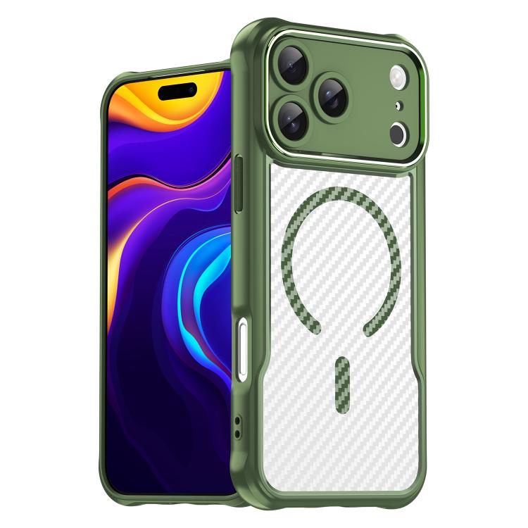 Carbon Fiber Texture MagSafe Translucent Phone Case
