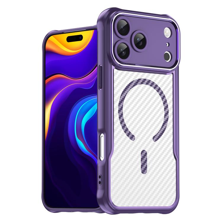 Carbon Fiber Texture MagSafe Translucent Phone Case