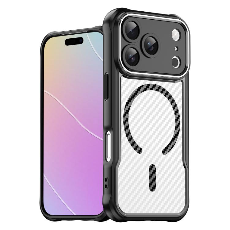 Carbon Fiber Texture MagSafe Translucent Phone Case