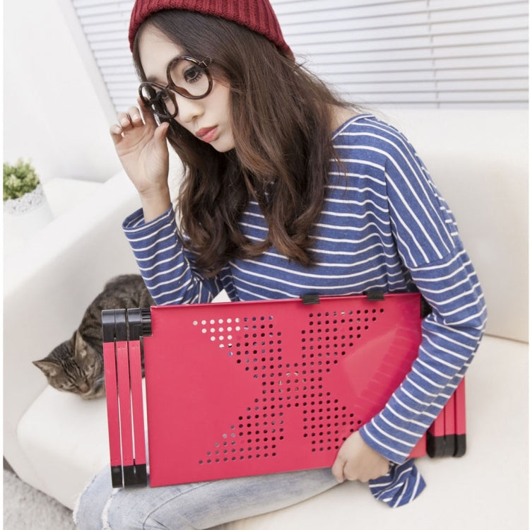Portable 360 Degree Adjustable Foldable Aluminium Alloy Desk Stand with Cool Fans & Mouse Pad for Laptop / Notebook, with Mouse Pad & Cooling Fan