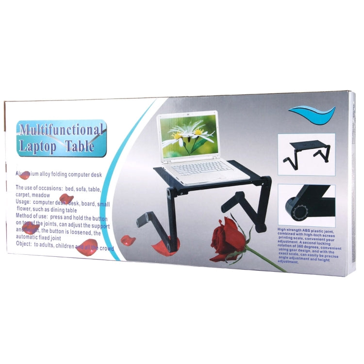 Portable 360 Degree Adjustable Foldable Aluminium Alloy Desk Stand with Cool Fans & Mouse Pad for Laptop / Notebook, with Mouse Pad & Cooling Fan