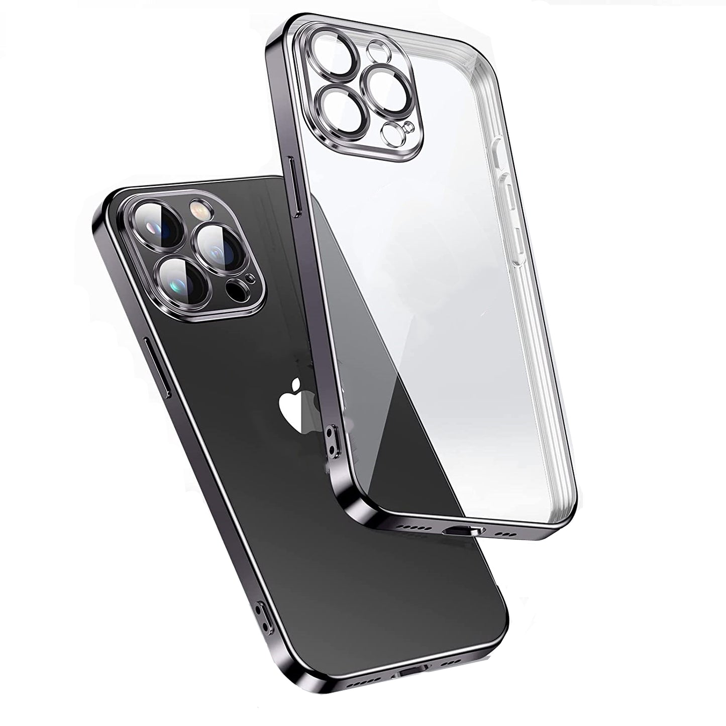 iPhone 14 PLUS Hård Silicon Transparent med Linsskydd