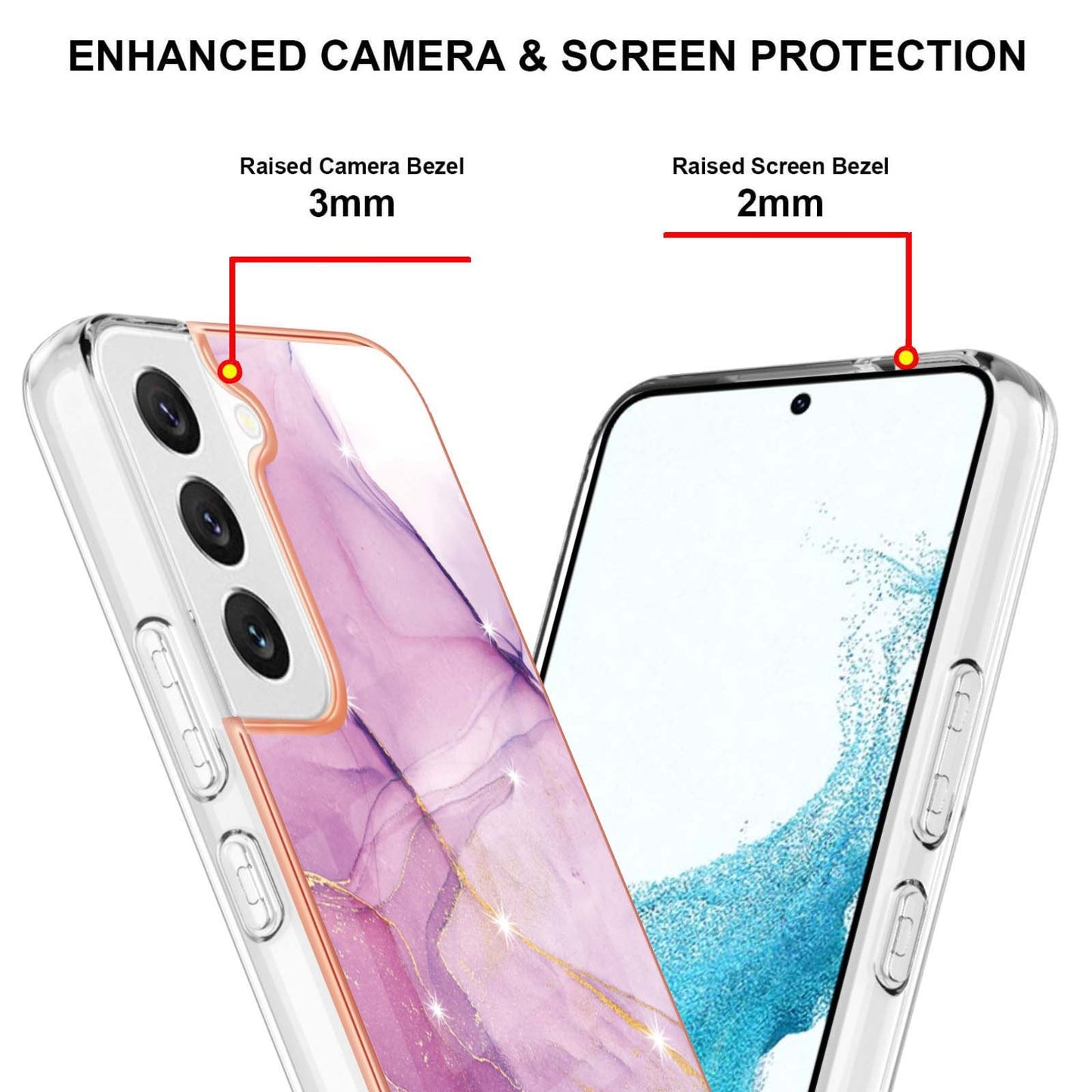 Samsung Galaxy S22 Series elektropläterat marmormönster