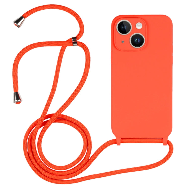 Crossbody Lanyard Liquid Silicone Case, For iPhone 15 Plus