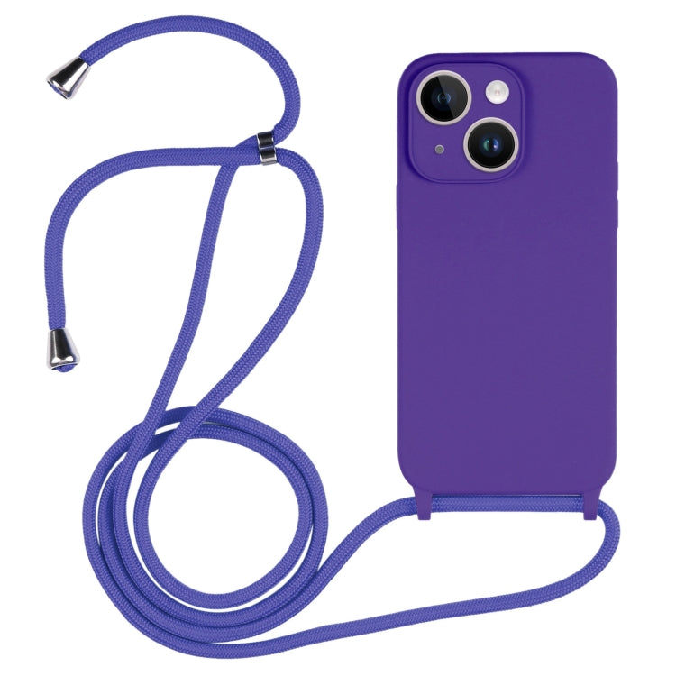 Crossbody Lanyard Liquid Silicone Case, For iPhone 15 Plus