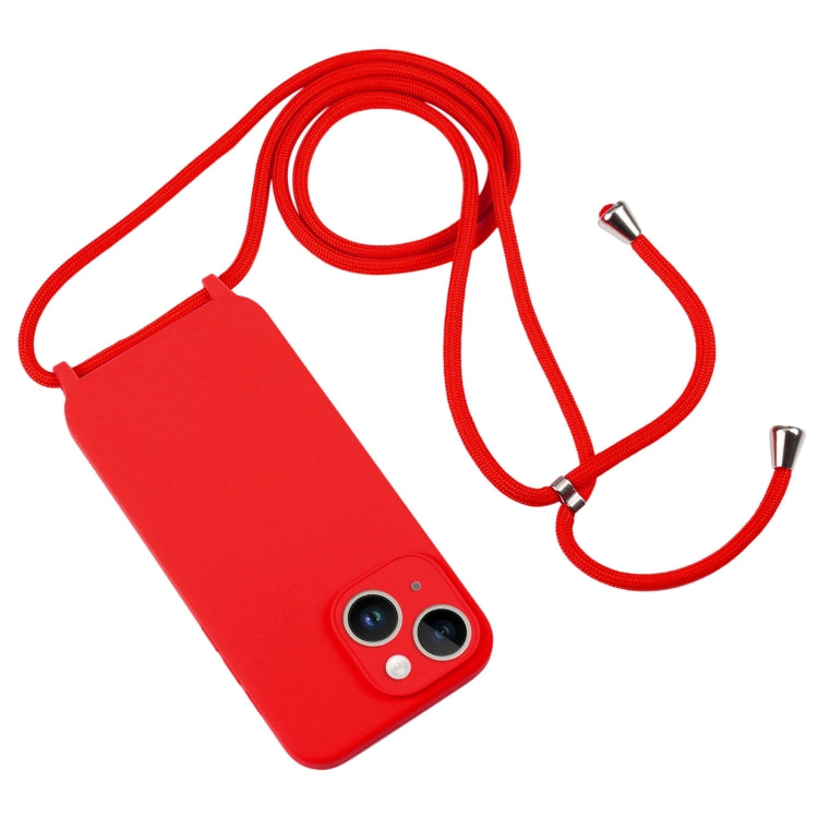 Crossbody Lanyard Liquid Silicone Case, For iPhone 15