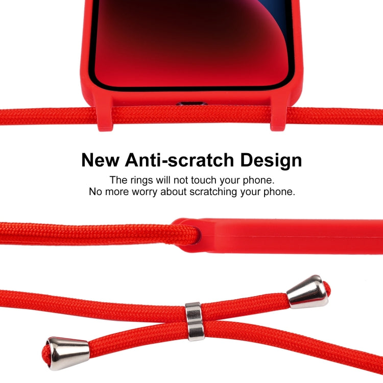 Crossbody Lanyard Liquid Silicone Case, For iPhone 15