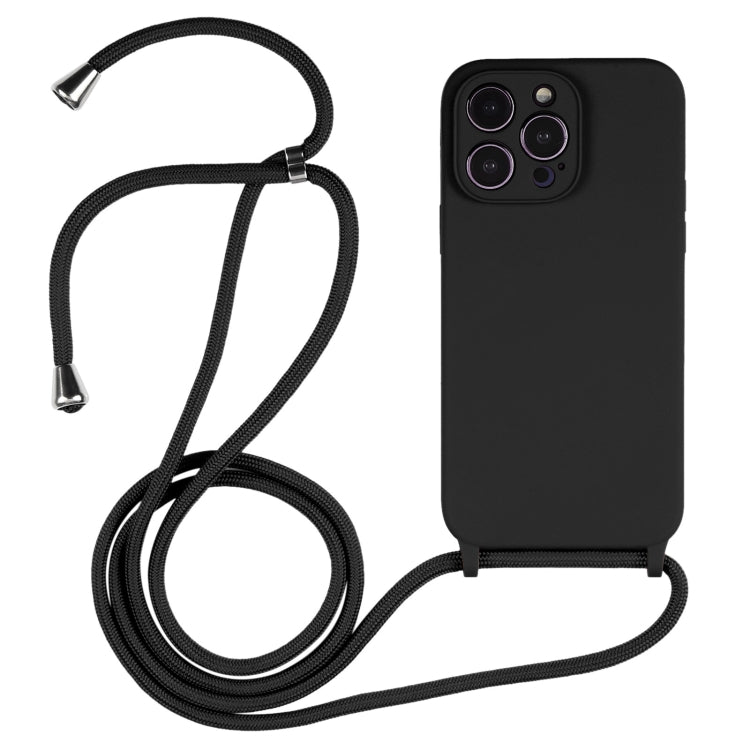 Crossbody Lanyard Liquid Silicone Case, For iPhone 15 Pro Max