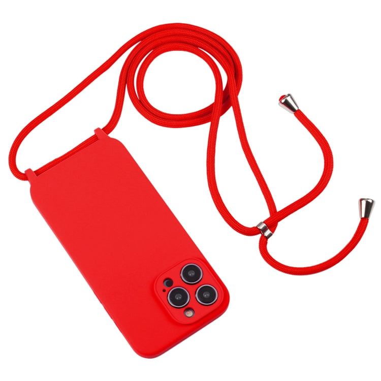 Crossbody Lanyard Liquid Silicone Case, For iPhone 16 Pro Max