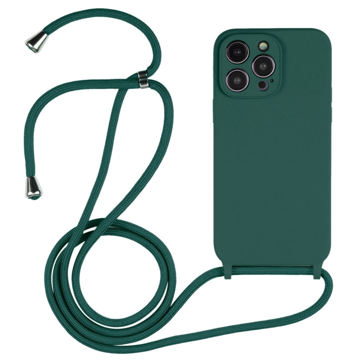 Crossbody Lanyard Liquid Silicone Case, For iPhone 16 Pro Max