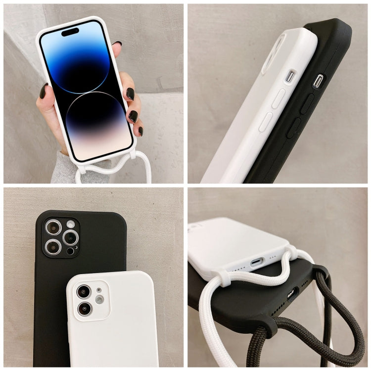 Crossbody Lanyard Liquid Silicone Case, For iPhone 15