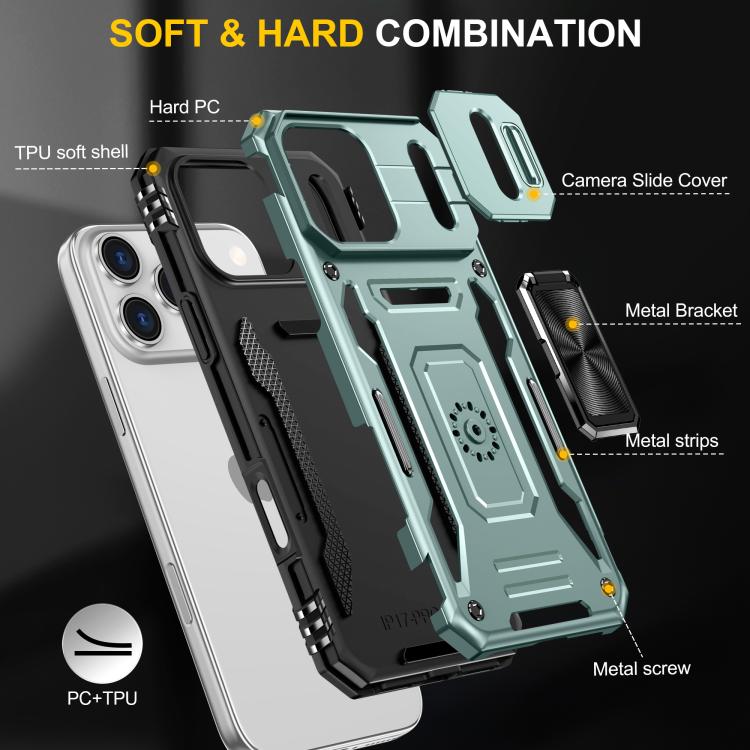 Armor PC + TPU Camera Shield Phone Case, For iPhone 17 Pro Max, For iPhone 17 Pro, For iPhone 17