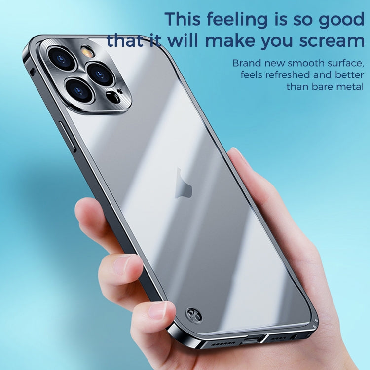 Frosted PC metal frame case, shockproof for iPhone 15 series