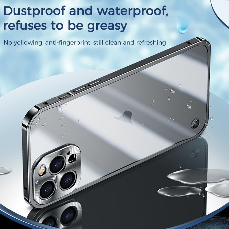 Frosted PC metal frame case, shockproof for iPhone 15 series