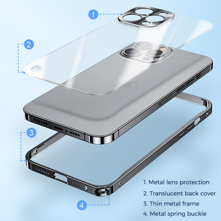 Frosted PC metal frame case, shockproof for iPhone 15 series