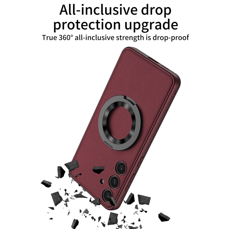 GKK Skin Feel Leather MagSafe Magnetic Phone Case with Holder, For Samsung Galaxy S24 5G