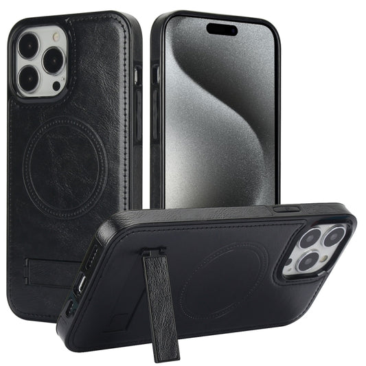 Retro Leather Invisible Stand MagSafe Phone Case, For iPhone 15 Pro Max, For iPhone 15 Pro, For iPhone 15 Plus
