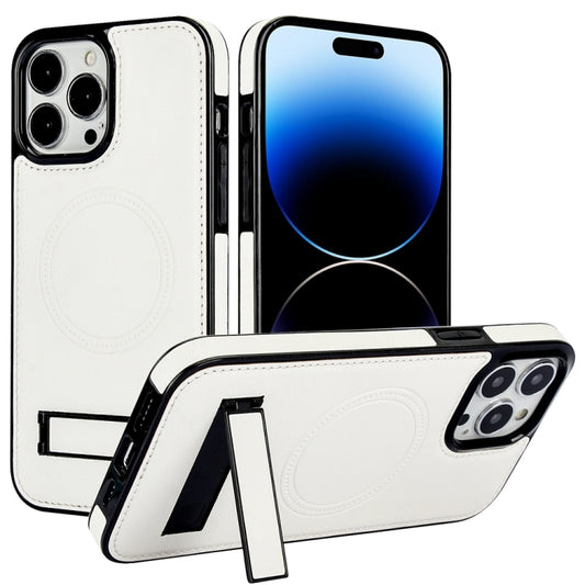Retro Leather Invisible Stand MagSafe Phone Case, For iPhone 14 Pro, For iPhone 14 Pro Max, For iPhone 13 Pro Max