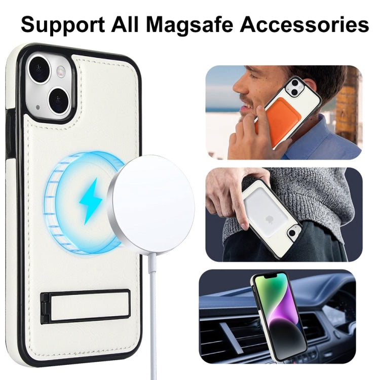 Retro Läder Osynligt Stativ MagSafe Mobilskal för iPhone 13 serie