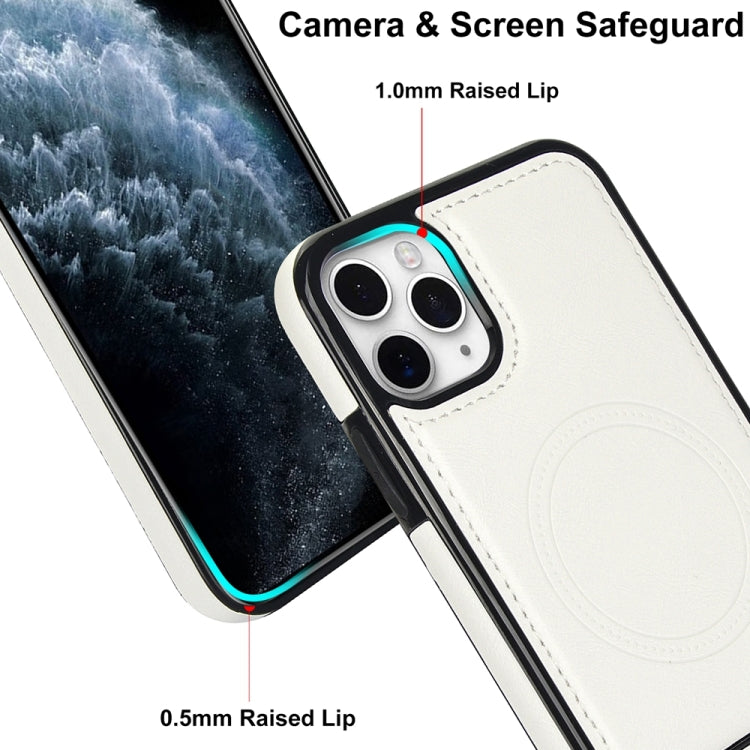 Retro Leather Invisible Stand MagSafe Phone Case, For iPhone 11 Pro Max, For iPhone 11, For iPhone 11 Pro