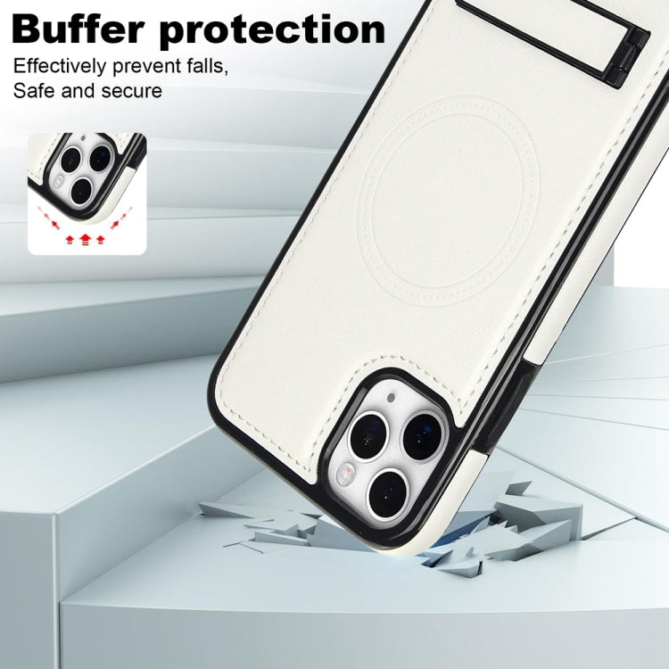 Retro Leather Invisible Stand MagSafe Phone Case, For iPhone 11 Pro Max, For iPhone 11, For iPhone 11 Pro
