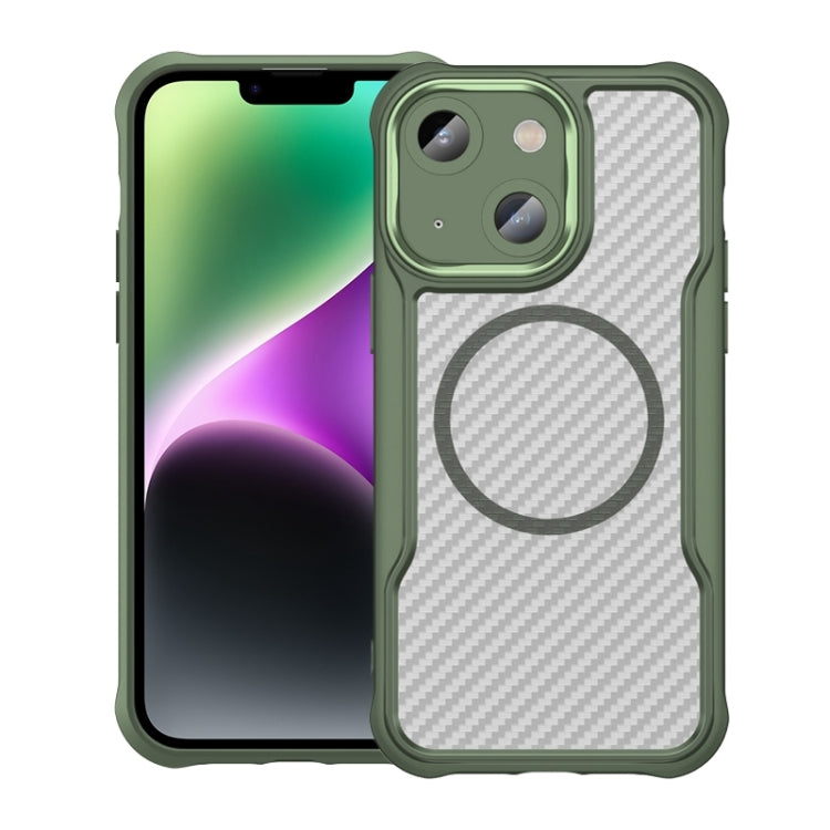 Carbon Fiber Texture MagSafe Translucent Phone Case, For iPhone 16, For iPhone 14, For iPhone 11