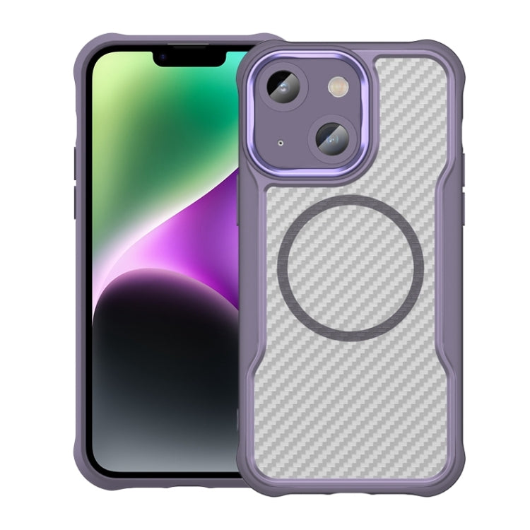 Carbon Fiber Texture MagSafe Translucent Phone Case, For iPhone 16, For iPhone 14, For iPhone 11