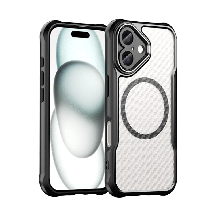 Carbon Fiber Texture MagSafe Translucent Phone Case, For iPhone 16, For iPhone 14, For iPhone 11