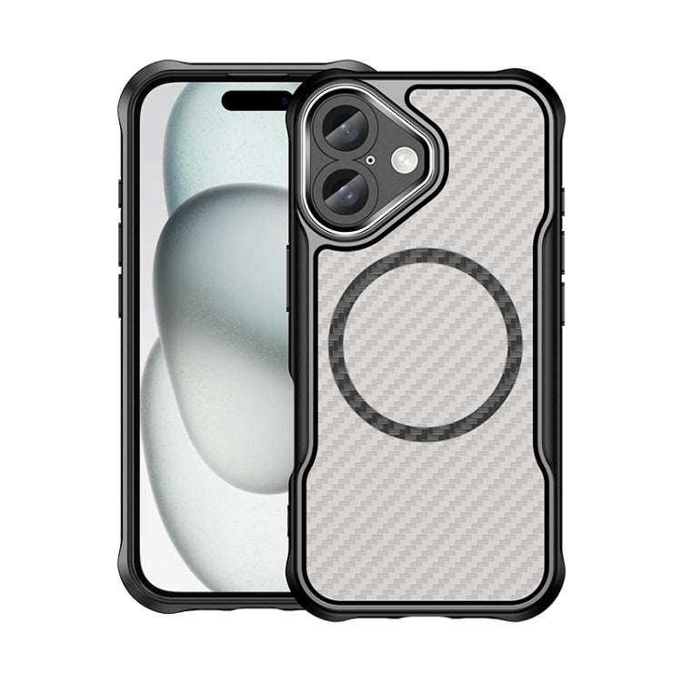 Carbon Fiber Texture MagSafe Translucent Phone Case, For iPhone 16, For iPhone 14, For iPhone 11